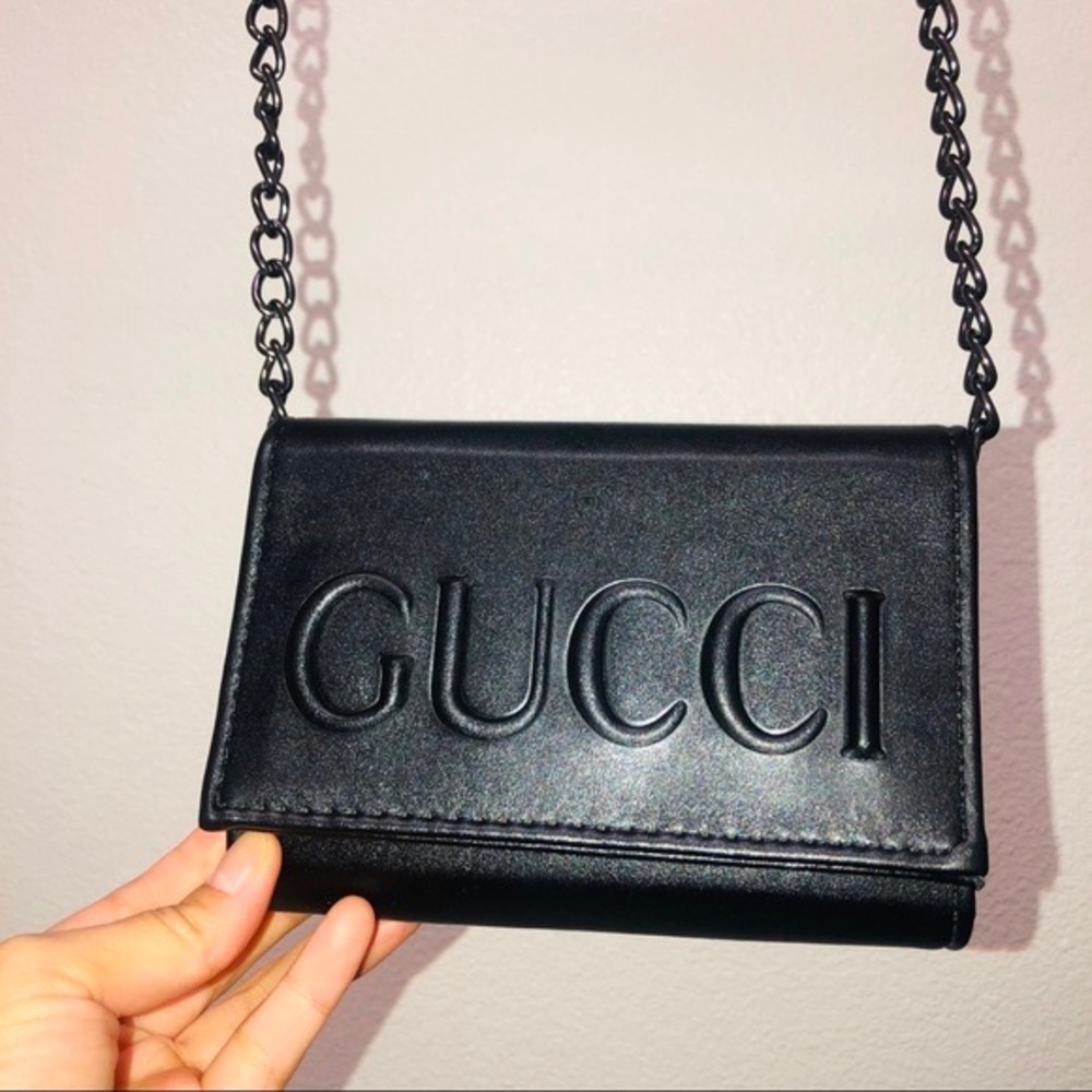 Black Embossed Crossbody Bag